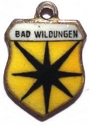 BAD WILDUNGEN, Germany - Vintage Silver Enamel Travel Shield Charm